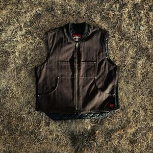 Men's Dark Brown Vest with Quilted Lining